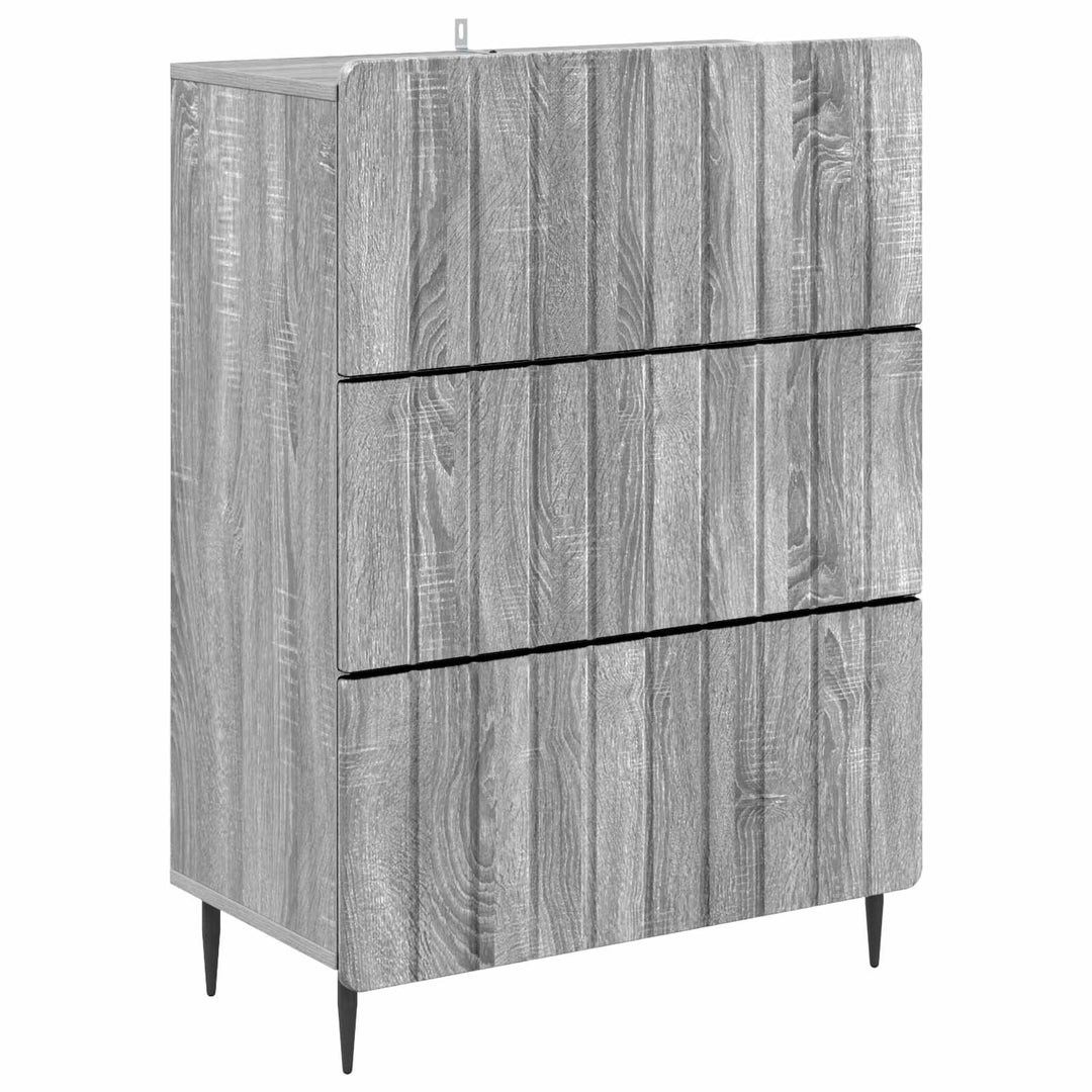 Skuffeskab 66 x 34,5 x 92 cm Konstrueret træ Grå sonoma-eg