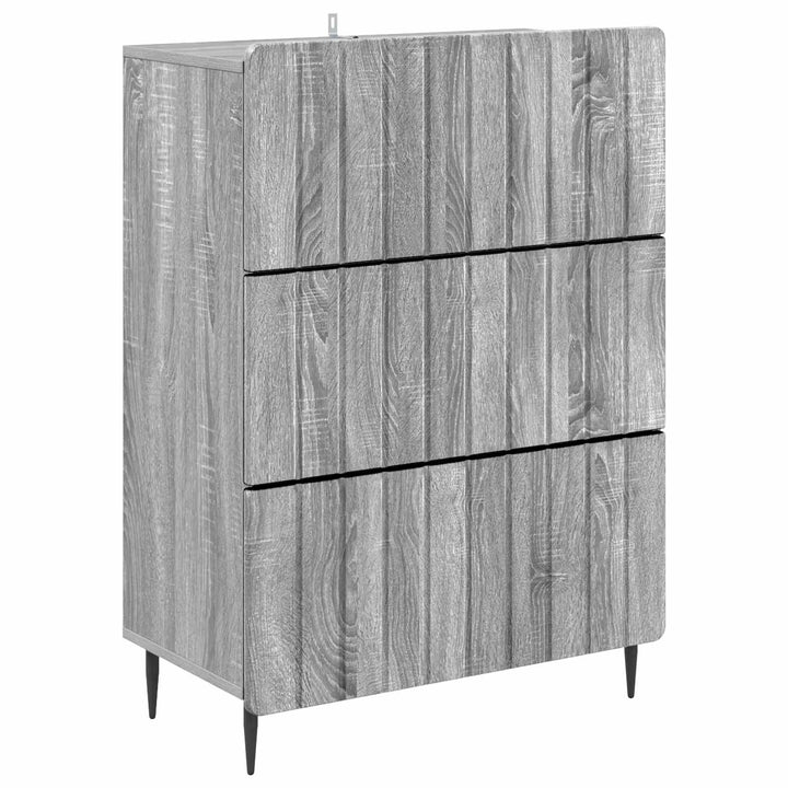 Skuffeskab 66 x 34,5 x 92 cm Konstrueret træ Grå sonoma-eg