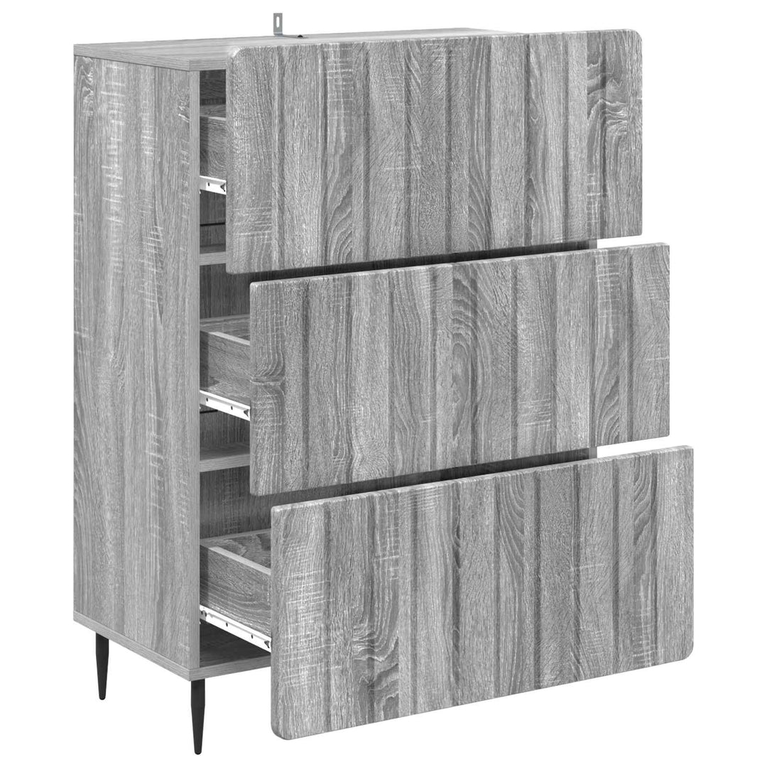 Skuffeskab 66 x 34,5 x 92 cm Konstrueret træ Grå sonoma-eg