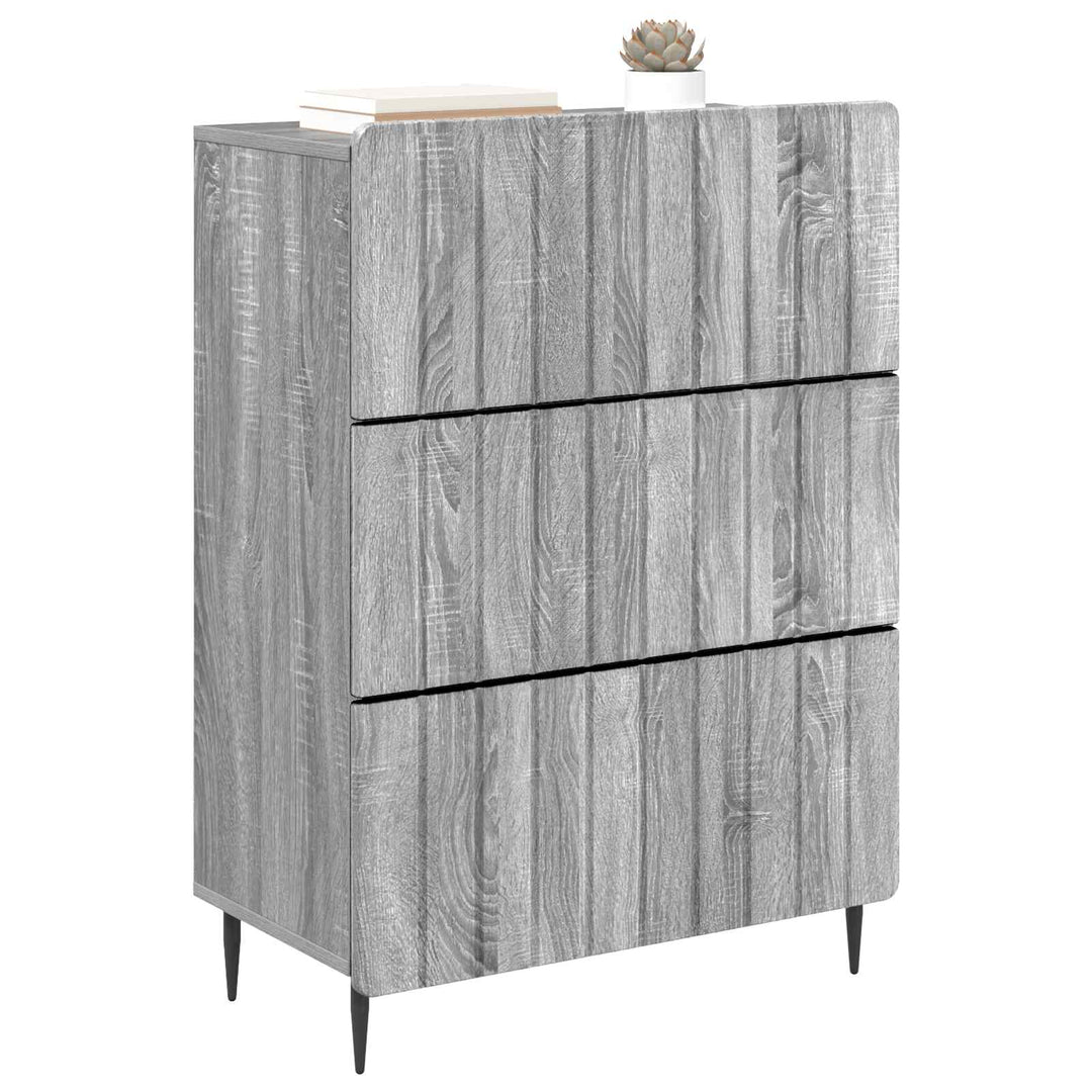Skuffeskab 66 x 34,5 x 92 cm Konstrueret træ Grå sonoma-eg