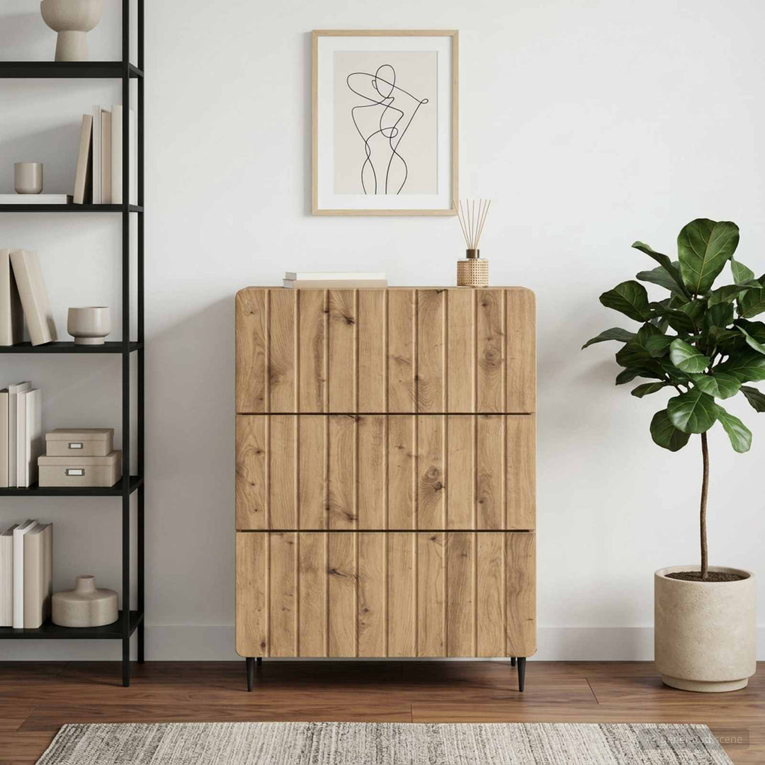 Skuffeskab 66 x 34,5 x 92 cm Konstrueret træ Artisan-eg