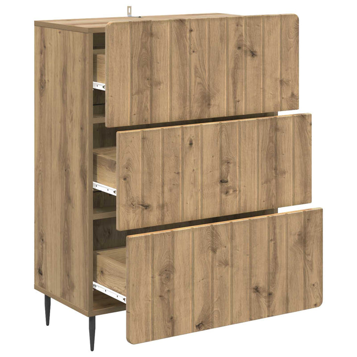 Skuffeskab 66 x 34,5 x 92 cm Konstrueret træ Artisan-eg
