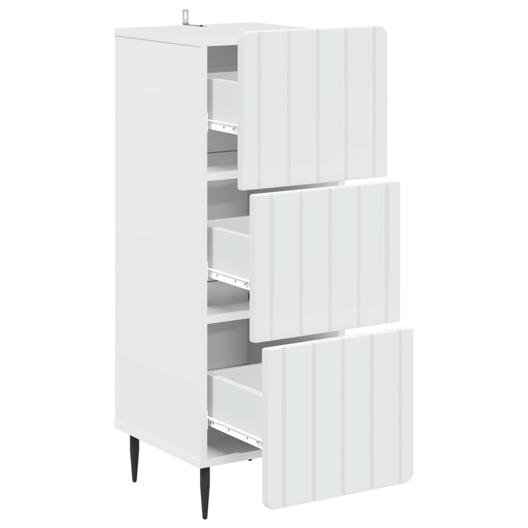 Skuffeskab Hvid 33 x 34,5 x 92 cm Konstrueret træ