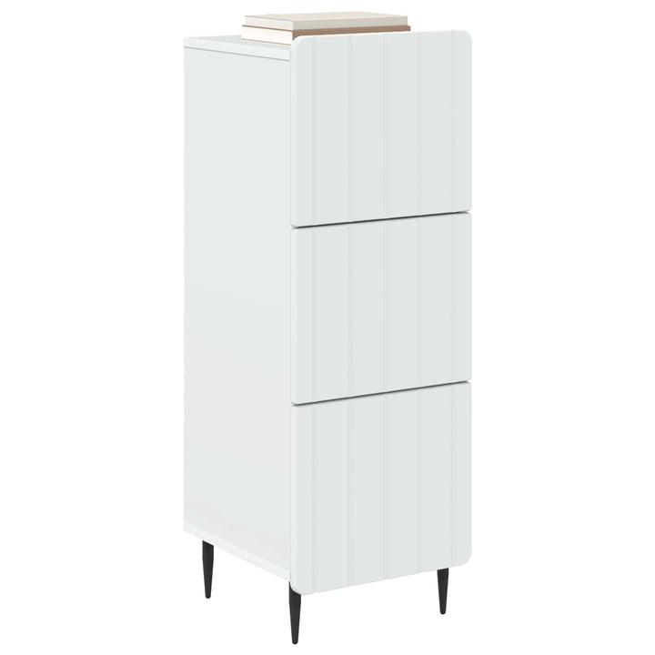 Skuffeskab Hvid 33 x 34,5 x 92 cm Konstrueret træ