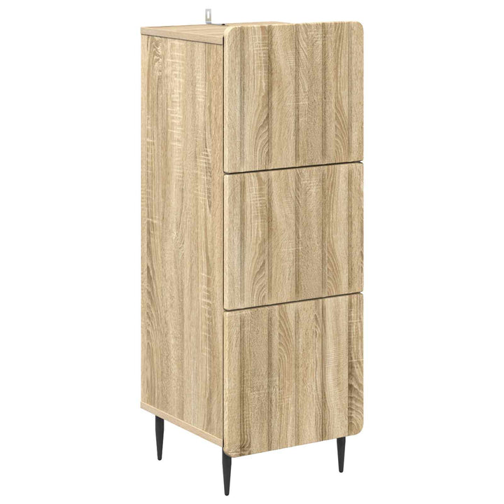 Skuffeskab Sonoma-eg 33 x 34,5 x 92 cm Konstrueret træ