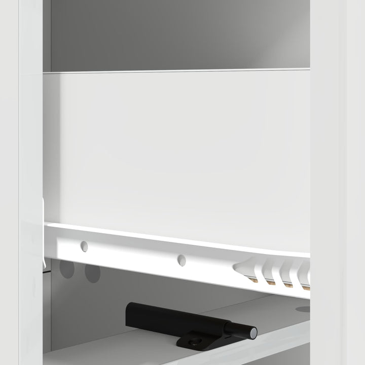Skuffeskab Hvid højglans 33 x 34,5 x 92 cm Konstrueret træ