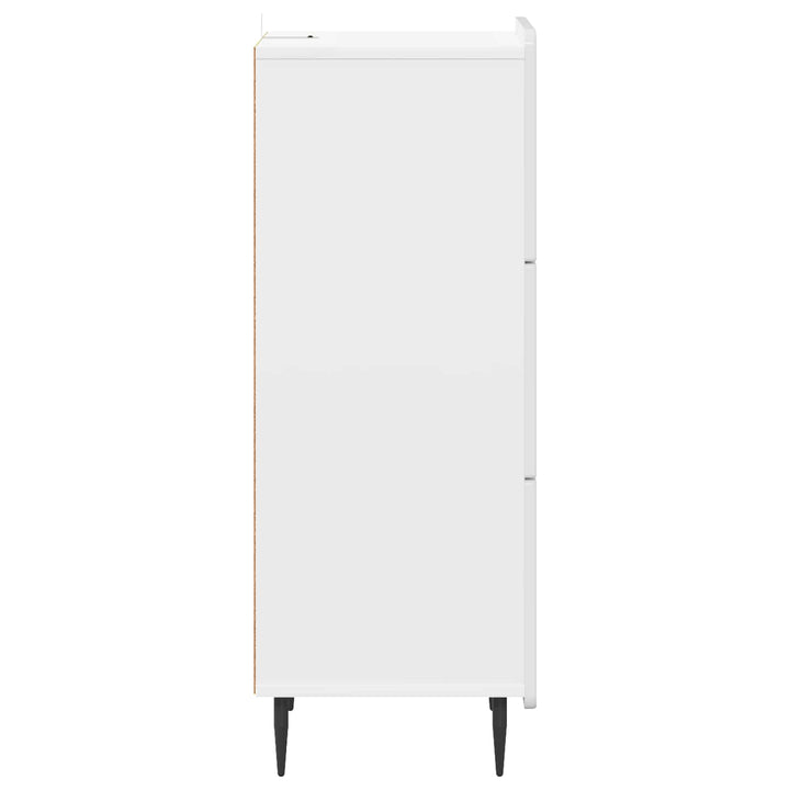 Skuffeskab Hvid højglans 33 x 34,5 x 92 cm Konstrueret træ