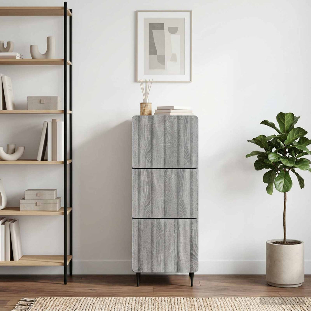 Skuffeskab 33 x 34,5 x 92 cm Konstrueret træ Grå sonoma-eg