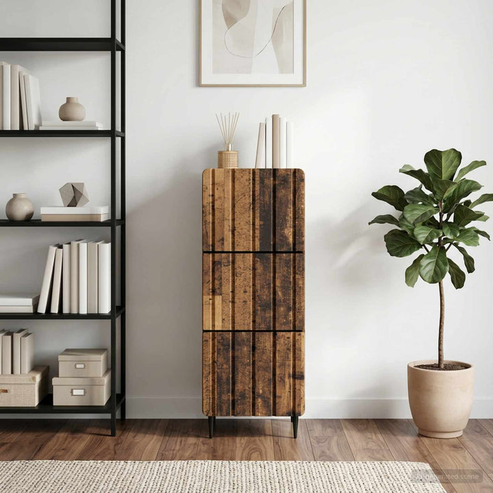 Skuffeskab Gammelt træ 33 x 34,5 x 92 cm Konstrueret træ