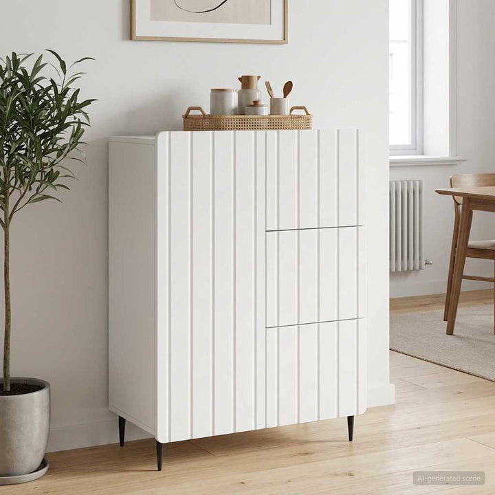 Sideboard Hvid 66 x 34,5 x 91,5 cm Konstrueret træ