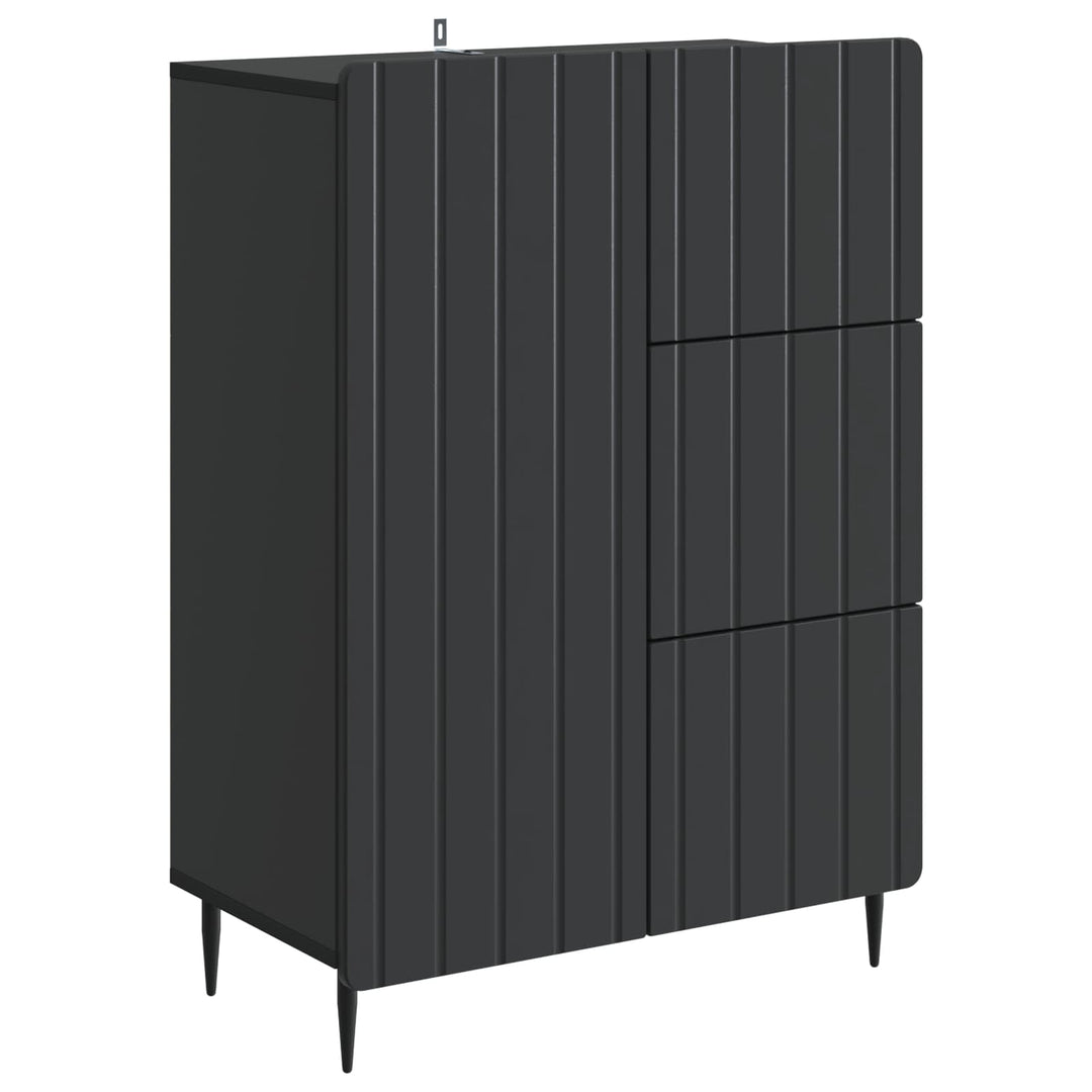 Sideboard med skuffe Sort 66 x 34,5 x 91,5 cm Konstrueret træ