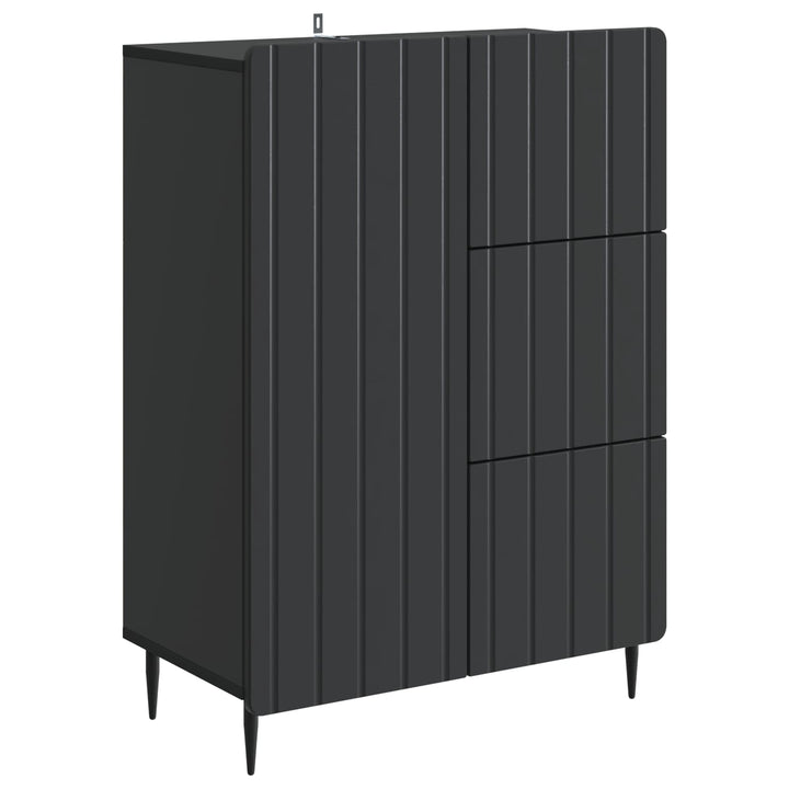Sideboard med skuffe Sort 66 x 34,5 x 91,5 cm Konstrueret træ