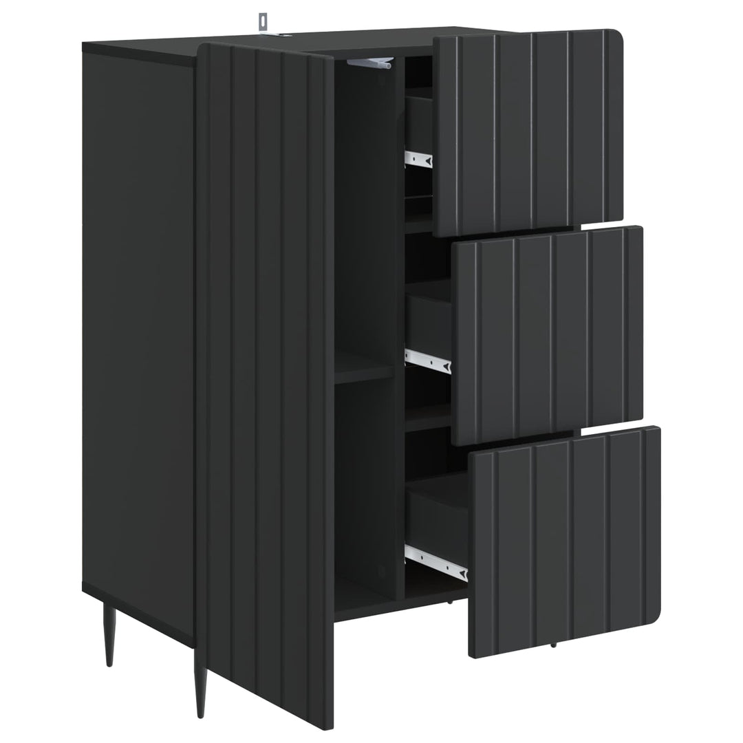 Sideboard med skuffe Sort 66 x 34,5 x 91,5 cm Konstrueret træ