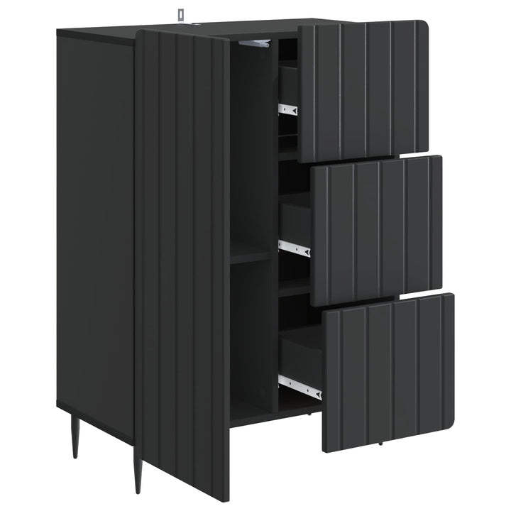 Sideboard med skuffe Sort 66 x 34,5 x 91,5 cm Konstrueret træ