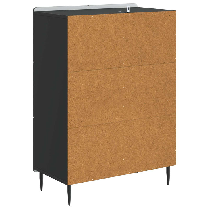 Sideboard med skuffe Sort 66 x 34,5 x 91,5 cm Konstrueret træ