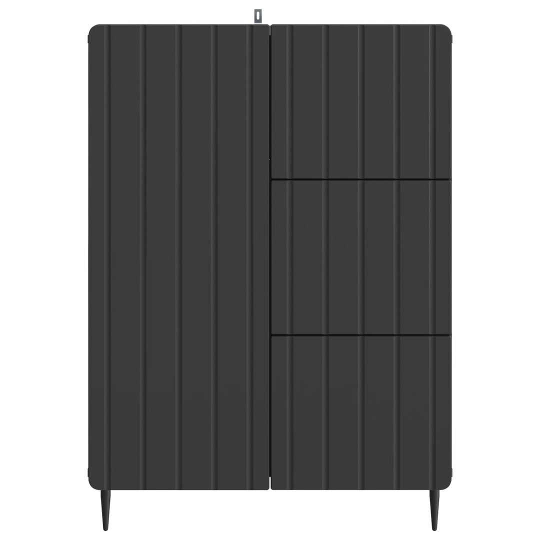 Sideboard med skuffe Sort 66 x 34,5 x 91,5 cm Konstrueret træ