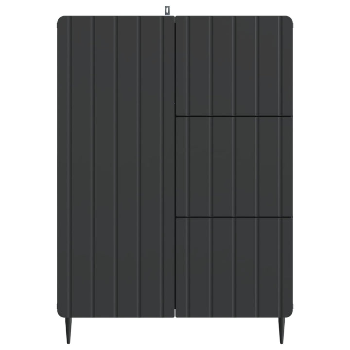 Sideboard med skuffe Sort 66 x 34,5 x 91,5 cm Konstrueret træ