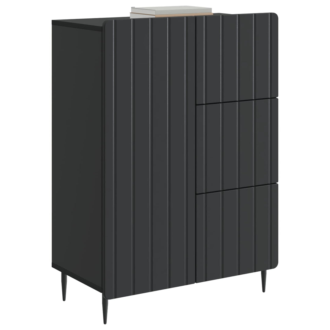 Sideboard med skuffe Sort 66 x 34,5 x 91,5 cm Konstrueret træ