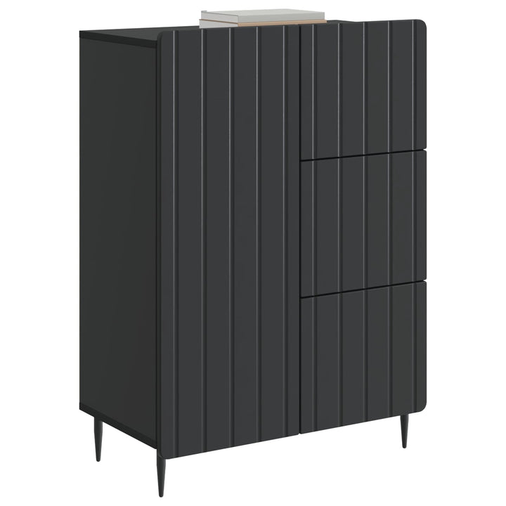 Sideboard med skuffe Sort 66 x 34,5 x 91,5 cm Konstrueret træ