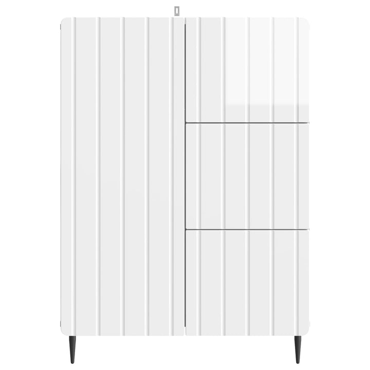 Sideboard Hvid højglans 66 x 34,5 x 91,5 cm Konstrueret træ