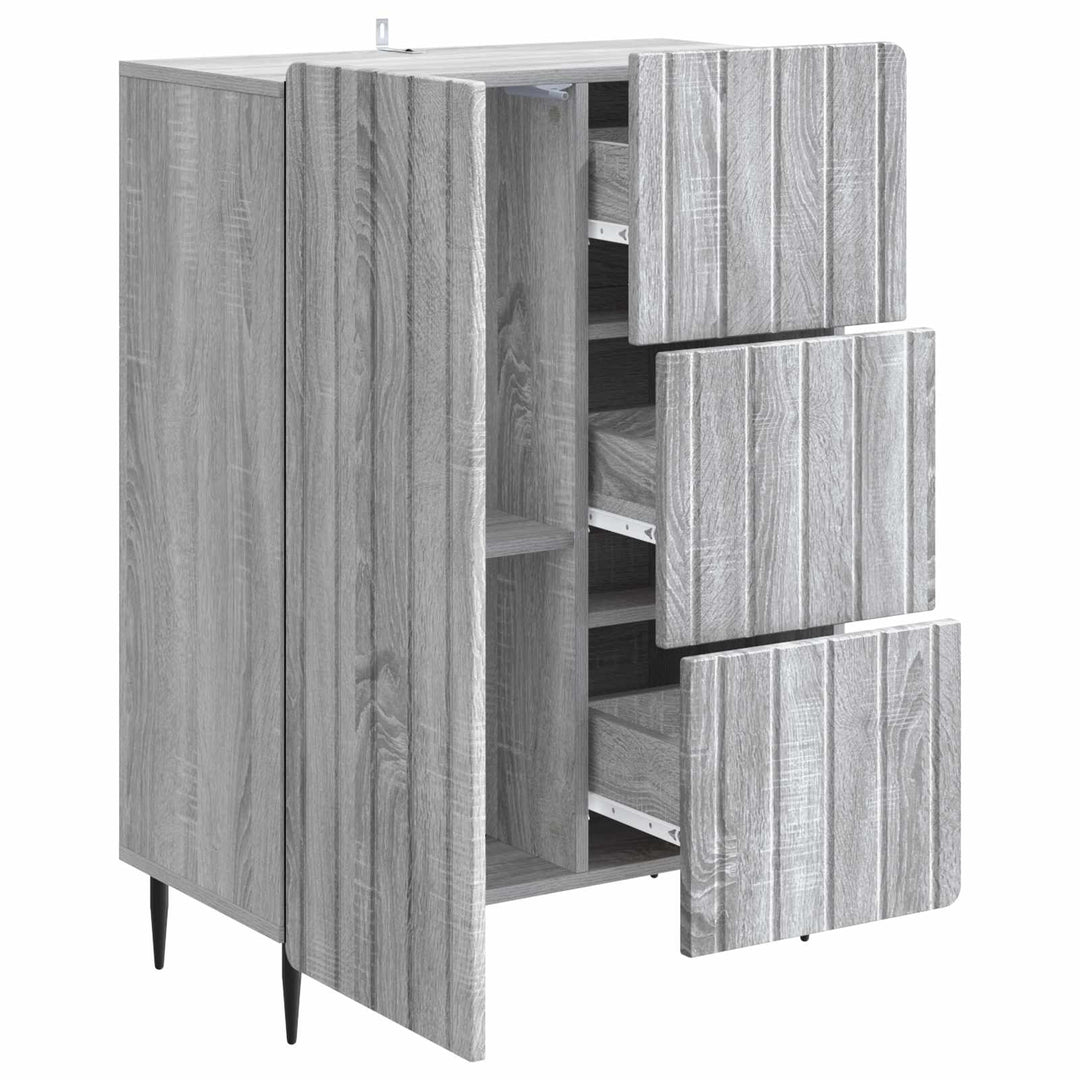 Sideboard Grå sonoma-eg 66 x 34,5 x 91,5 cm Konstrueret træ