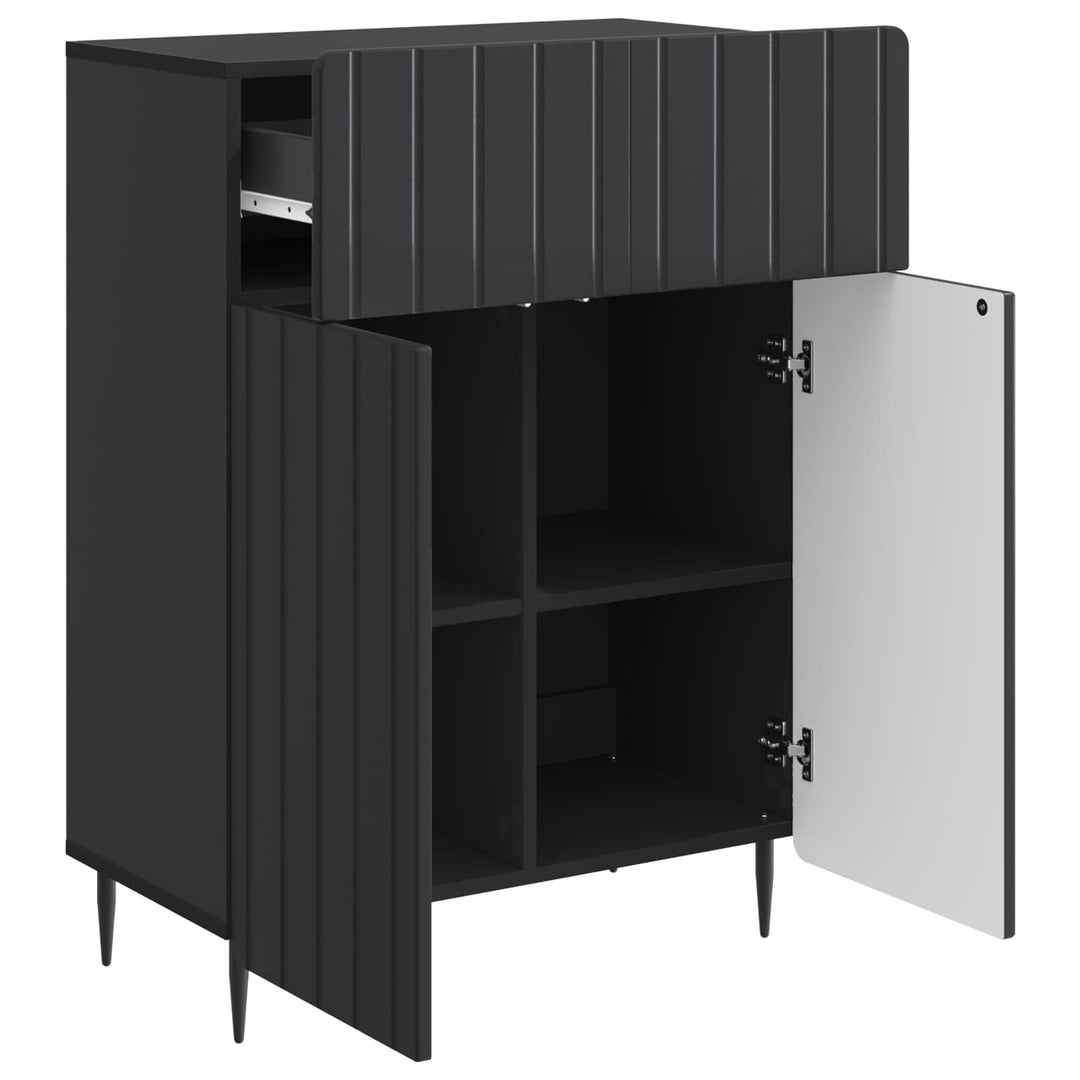 Sideboard med skuffe Sort 66 x 34,5 x 92 cm Konstrueret træ