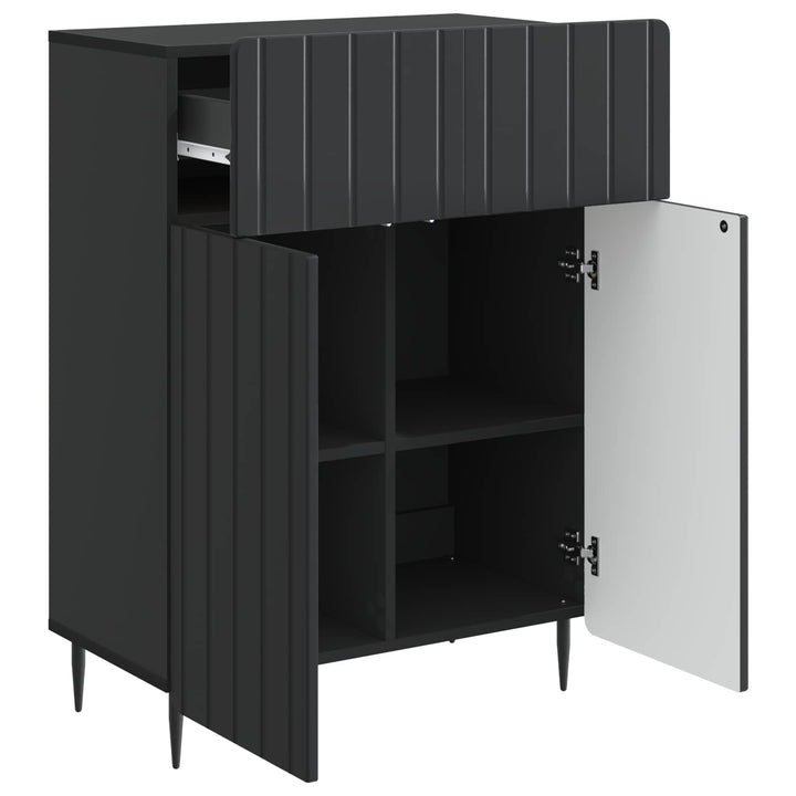 Sideboard med skuffe Sort 66 x 34,5 x 92 cm Konstrueret træ