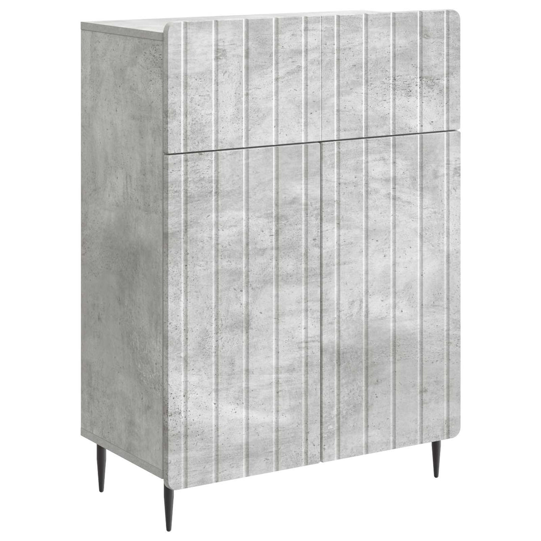 Sideboard med skuffe Betongrå 66 x 34,5 x 92 cm Konstrueret træ