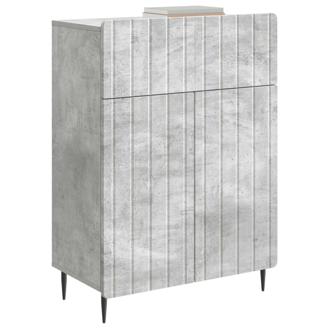 Sideboard med skuffe Betongrå 66 x 34,5 x 92 cm Konstrueret træ