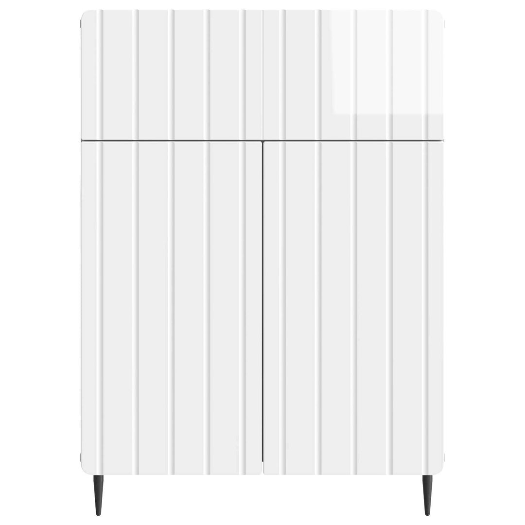 Sideboard Hvid højglans 66 x 34,5 x 92 cm Konstrueret træ