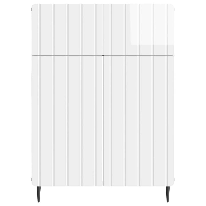 Sideboard Hvid højglans 66 x 34,5 x 92 cm Konstrueret træ