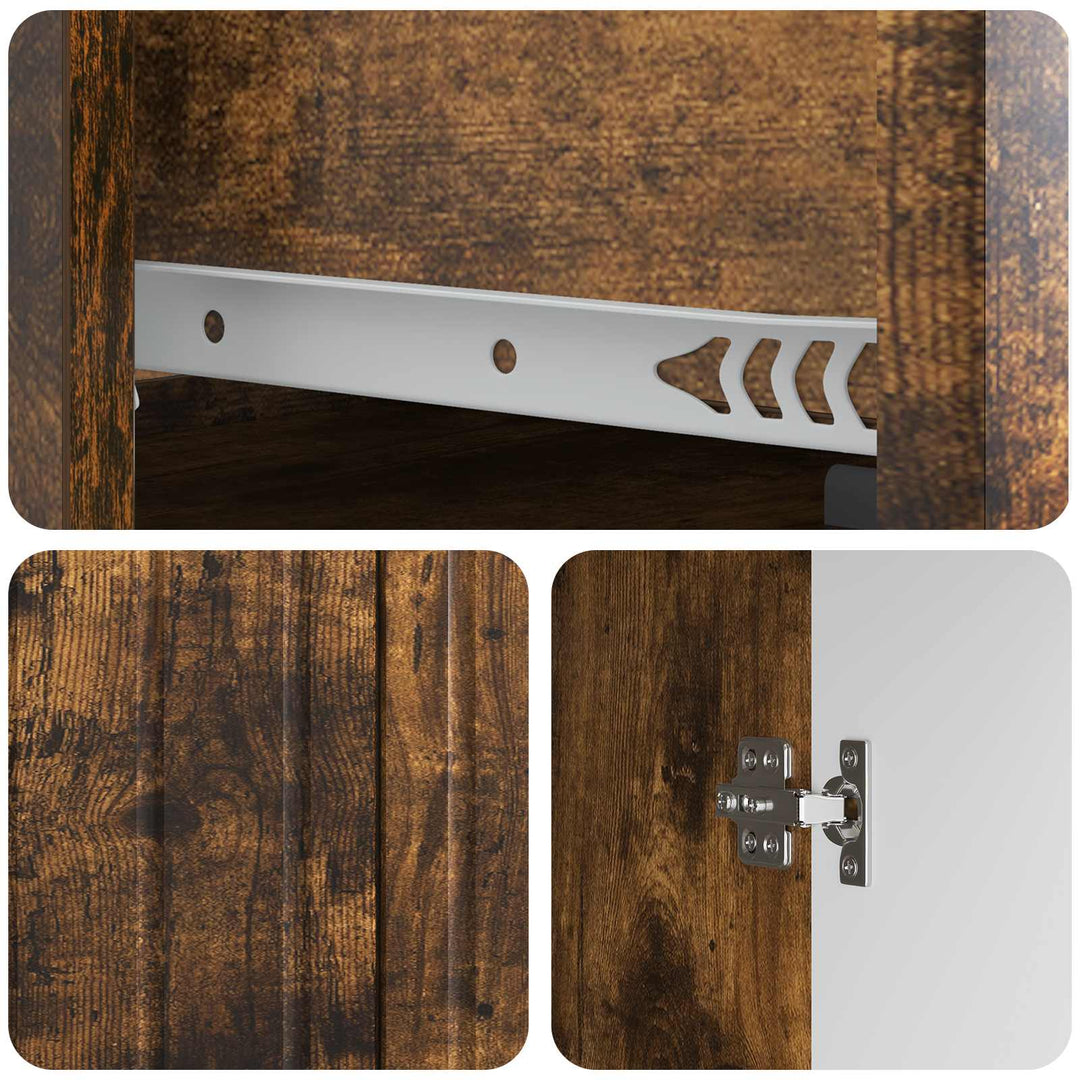 Sideboard med skuffe Røget eg 66 x 34,5 x 92 cm Konstrueret træ