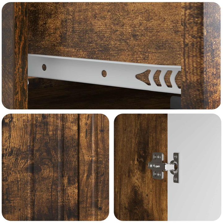 Sideboard med skuffe Røget eg 66 x 34,5 x 92 cm Konstrueret træ