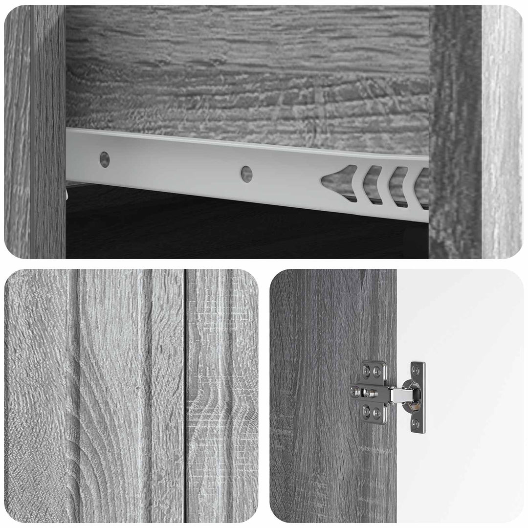 Sideboard Grå sonoma-eg 66 x 34,5 x 92 cm Konstrueret træ