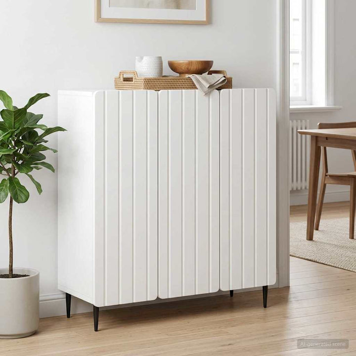 Sideboard Hvid 89 x 34,5 x 82 cm Konstrueret træ