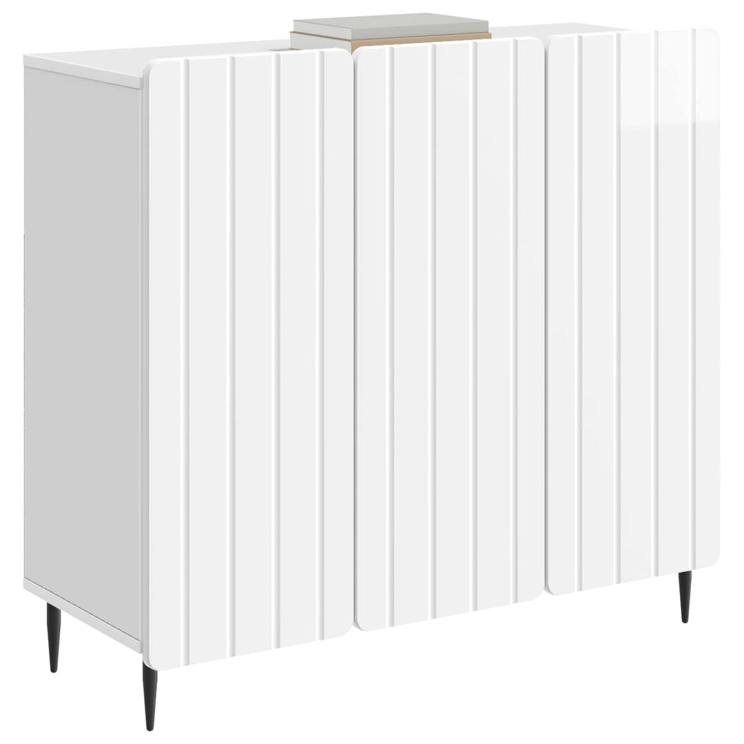 Sideboard Hvid højglans 89 x 34,5 x 82 cm Konstrueret træ