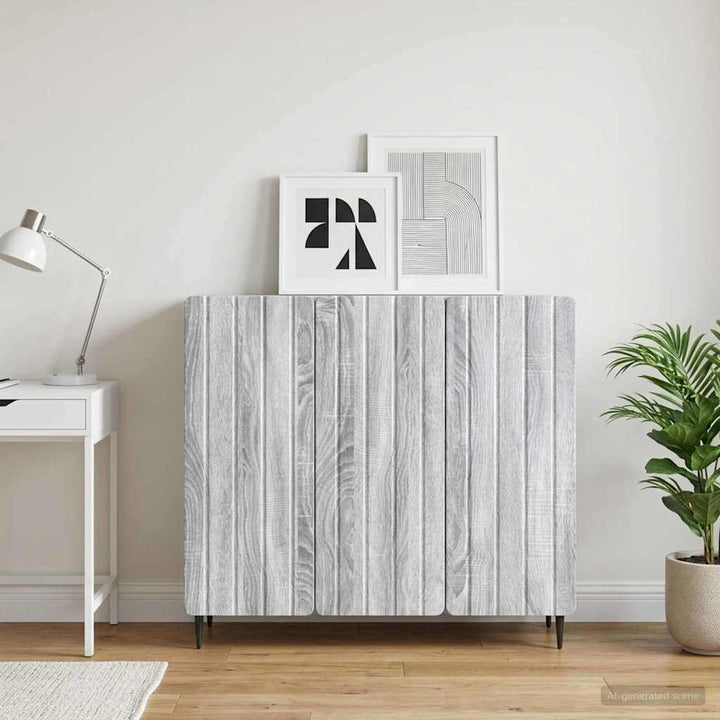 Sideboard Grå sonoma-eg 89 x 34,5 x 82 cm Konstrueret træ