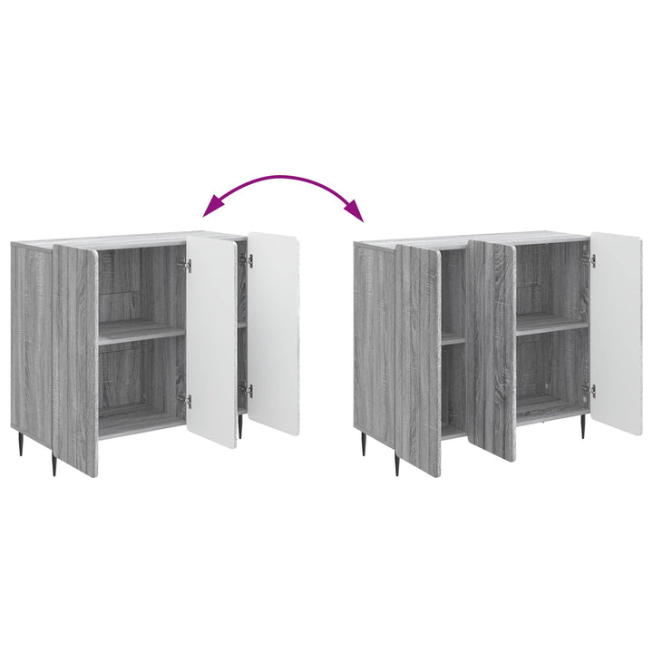 Sideboard Grå sonoma-eg 89 x 34,5 x 82 cm Konstrueret træ