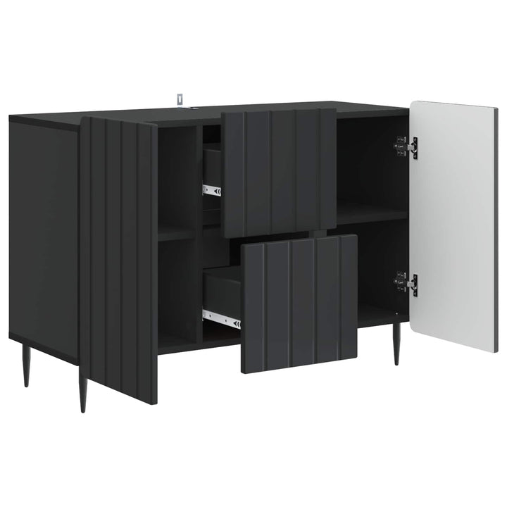 Sideboard med skuffe Sort 89 x 34,5 x 62 cm Konstrueret træ