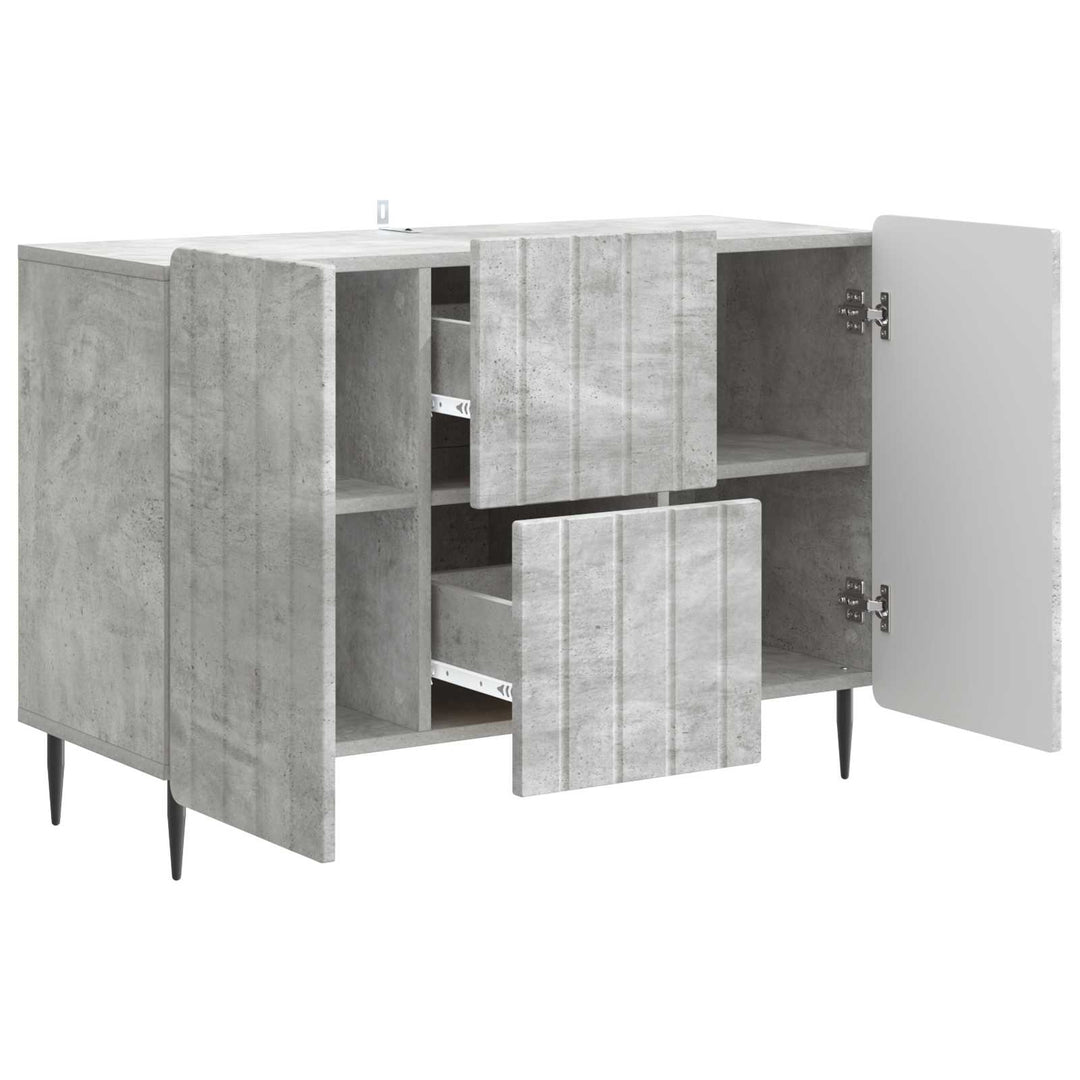 Sideboard med skuffe Betongrå 89 x 34,5 x 62 cm Konstrueret træ
