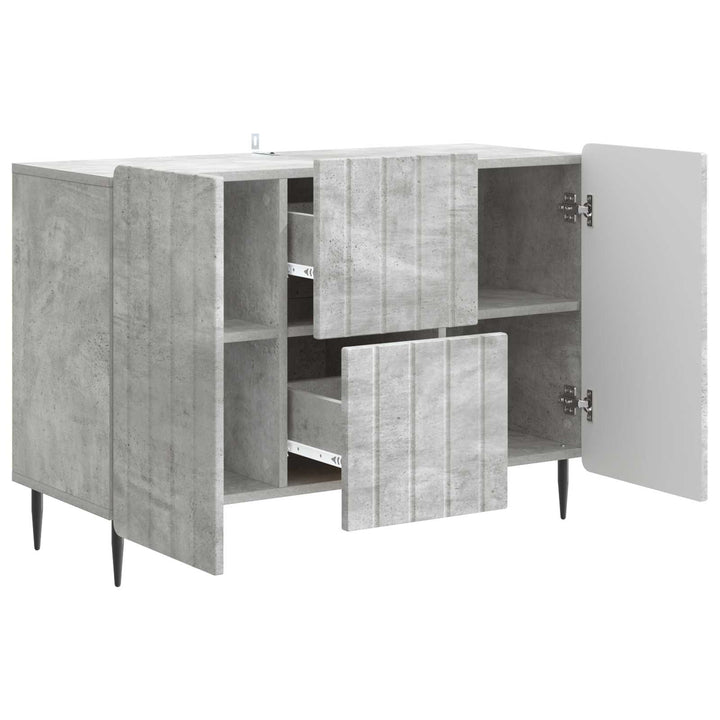 Sideboard med skuffe Betongrå 89 x 34,5 x 62 cm Konstrueret træ