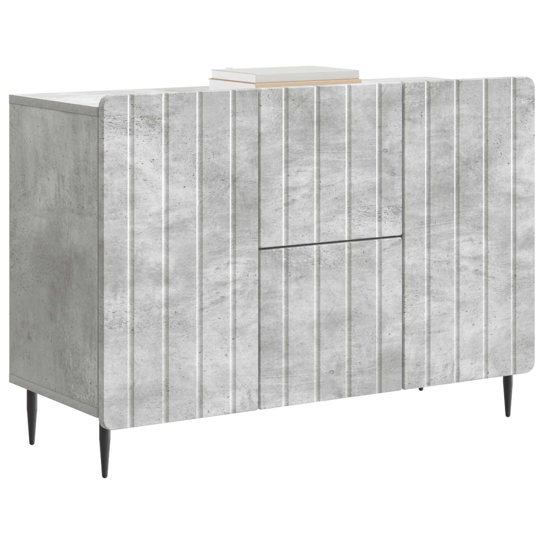 Sideboard med skuffe Betongrå 89 x 34,5 x 62 cm Konstrueret træ