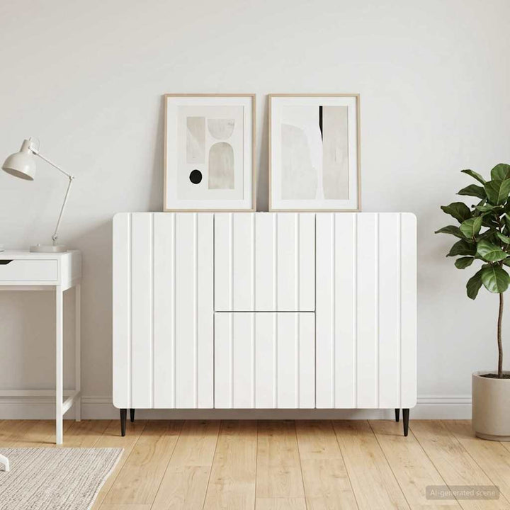 Sideboard Hvid højglans 89 x 34,5 x 62 cm Konstrueret træ