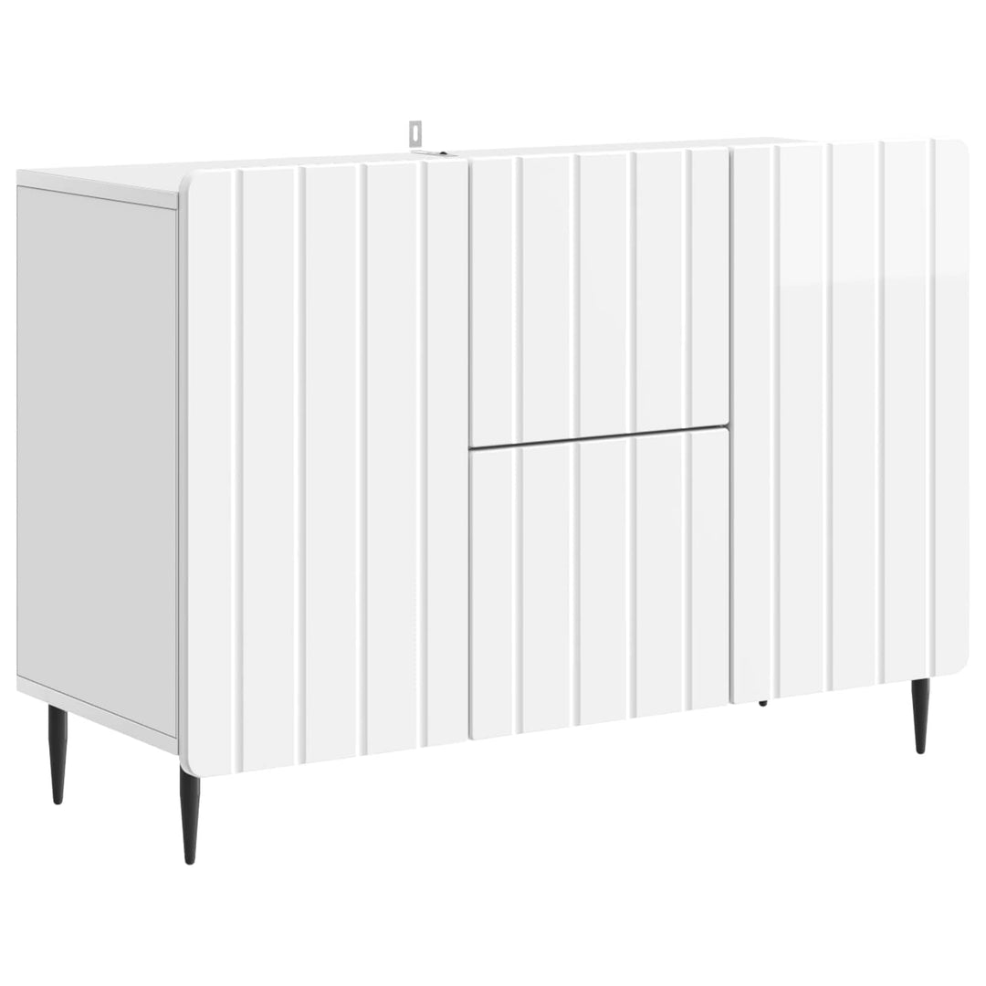 Sideboard Hvid højglans 89 x 34,5 x 62 cm Konstrueret træ