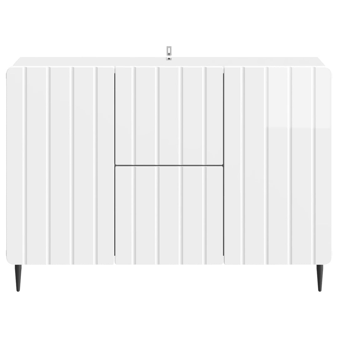 Sideboard Hvid højglans 89 x 34,5 x 62 cm Konstrueret træ
