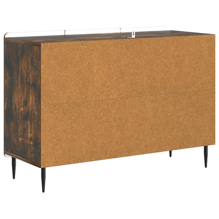 Sideboard med skuffe Røget eg 89 x 34,5 x 62 cm Konstrueret træ