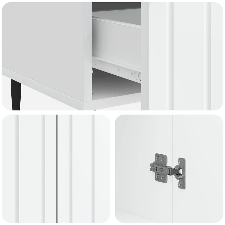 Sideboard Hvid 66 x 34,5 x 97 cm Konstrueret træ