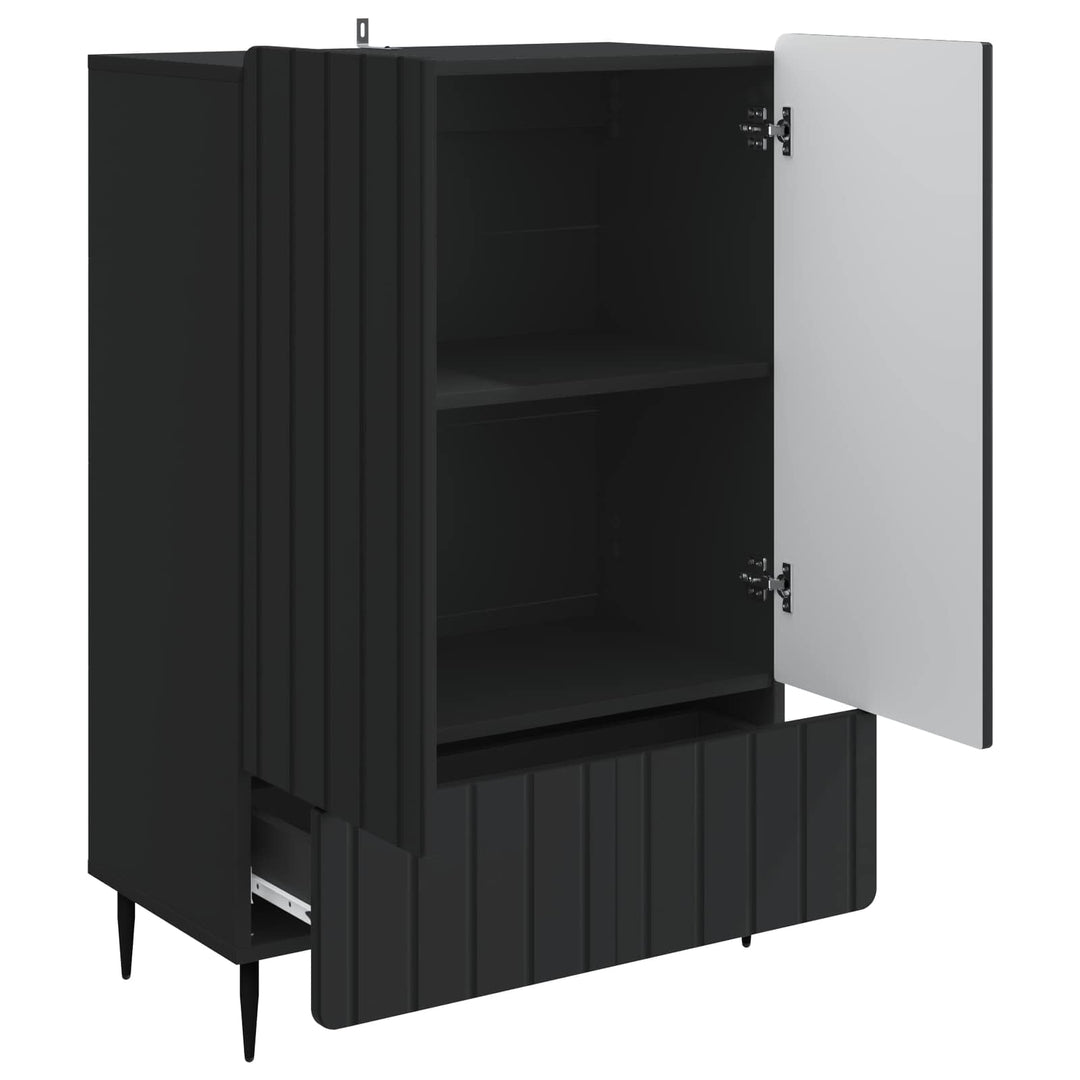 Sideboard med skuffe Sort 66 x 34,5 x 97 cm Konstrueret træ
