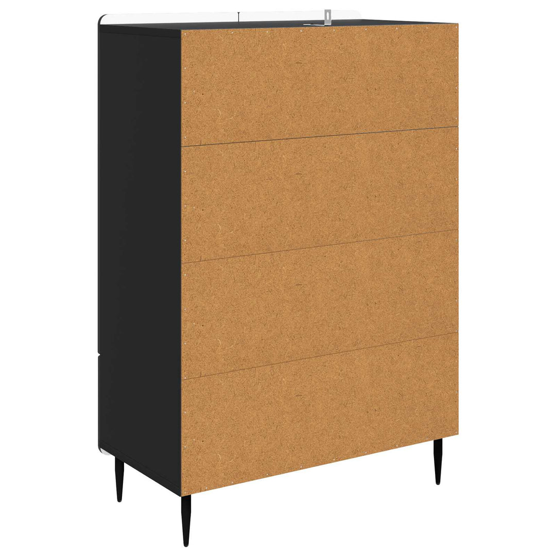 Sideboard med skuffe Sort 66 x 34,5 x 97 cm Konstrueret træ