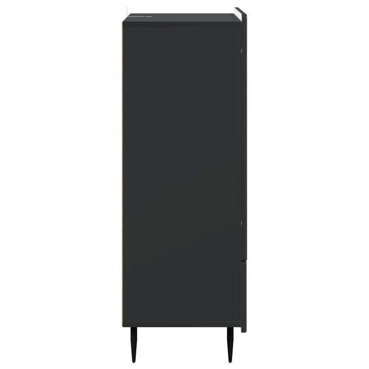 Sideboard med skuffe Sort 66 x 34,5 x 97 cm Konstrueret træ